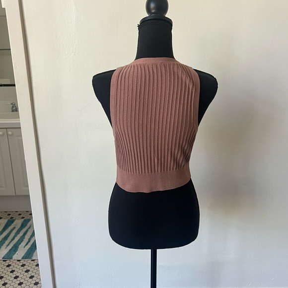 Free People Mauve Knit Crop Top Sweater Vest - Picture 6 of 8